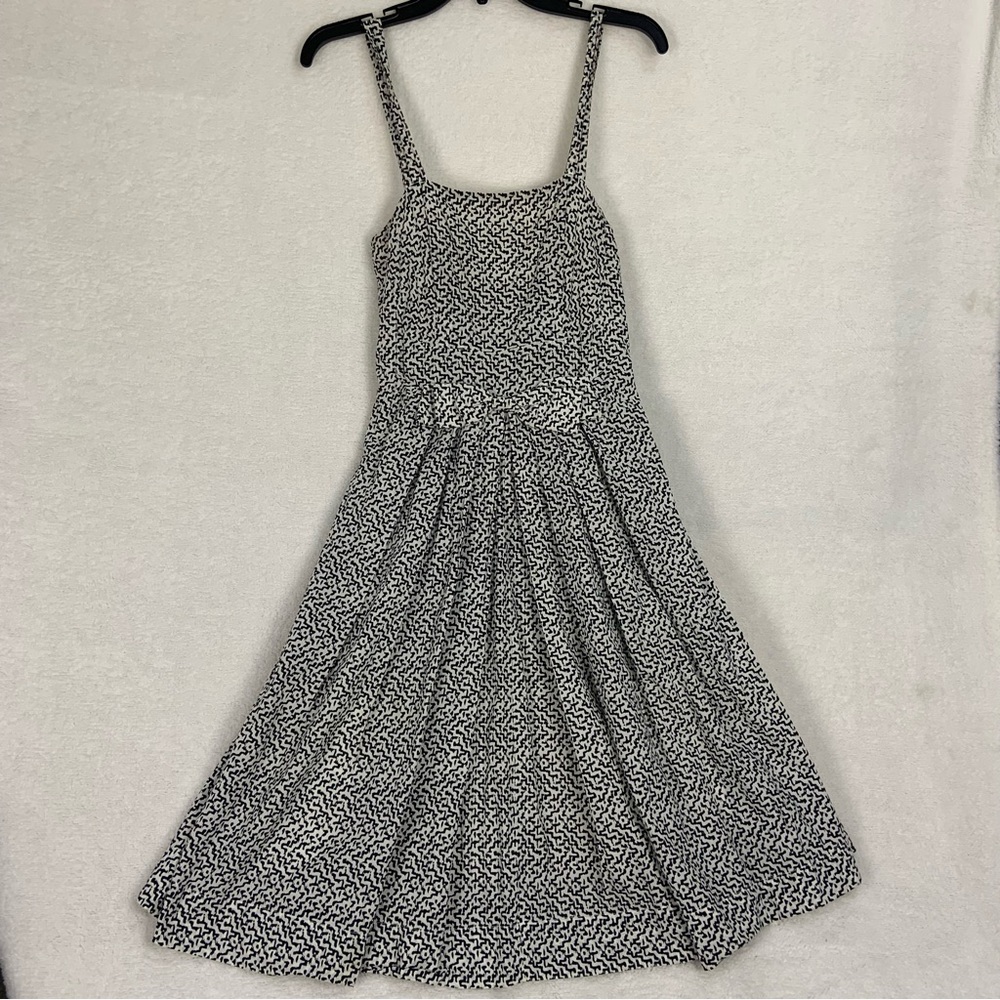 Emily And Fin Women’s Sundress Flare Pleated Bow Summer Geometric Size Small